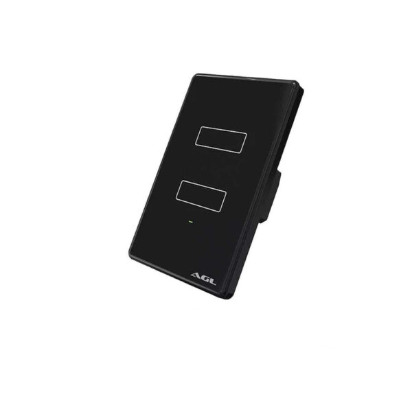 Interruptor Inteligente 2 Teclas Touch Wi-fi AGL Preto