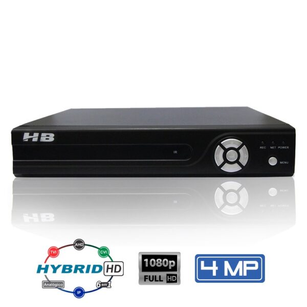 DVR 8 canais FullHD 1080P 4.0 MP Detecção Facial HBtech